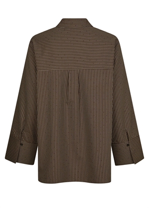 Dita striped line skjorte Dark Brown Neo Noir 